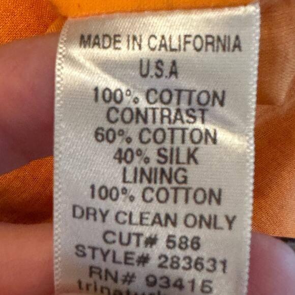 Trina Turk Orange Crochet With Silk Detail Neckline Pleated Shift Dress Size 6 - Picture 10 of 10